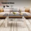 Modern Rectangular Coffee Table With Tempered Glass Top Layer, Table For Living Room - Gray - Image 11