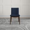 Laura - Linen Dining Chair (Set of 2) - Dark Blue / Dark Brown - Image 12