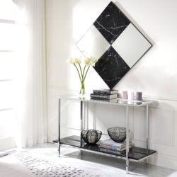 Angwin - Mirrored Faux Marble Console Table - Multi