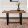 Rustic Metal And Solid Distressed Dining Table - Rustic Oak - Image 6