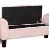Mila - Velvet Ottoman Bench With Storage - Pink - Image 3