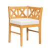 Farmhouse Modern Dining Corner Chairs (Set of 2) With Handwoven Rattan Backrests And Solid Wood Legs - Natural / White - Image 8
