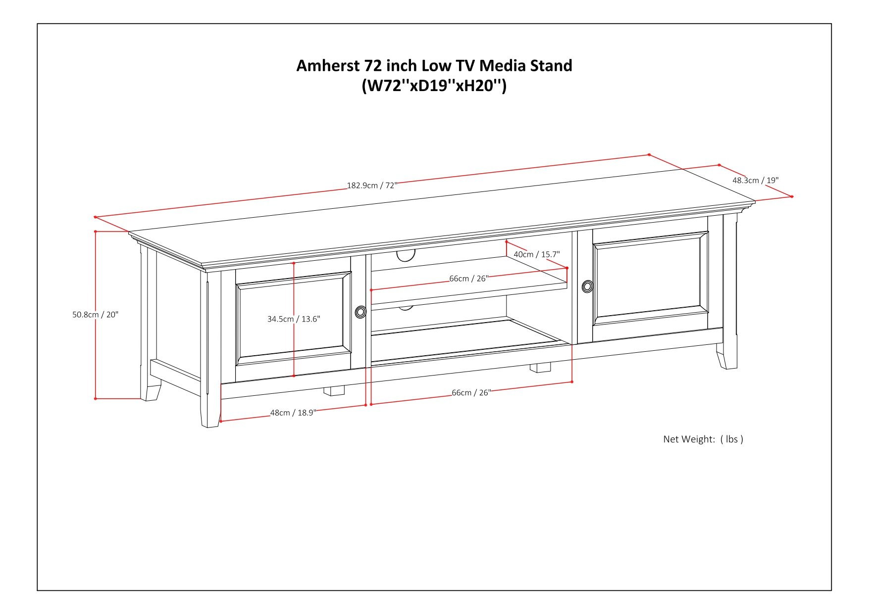 Amherst - Low TV Media Stand - Hickory Brown - Image 11