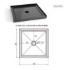 Shower Base, Anti Slip Center Drain Single Threshold - Black - Image 3