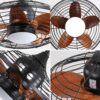 20" Downrod Mount Ceiling Fan LED 18W 3 Cct 5 ABS Blades DC Motor With Hanging And Hook For Outside Patios Pergola - Black - Image 3