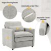 Cozy Upholstered Sofa Set Oversized Comfy Cloud Sofa Double Cushion Sofa Group Plush Cushion Sofa Couch For Living Room - Light Gray - Image 5