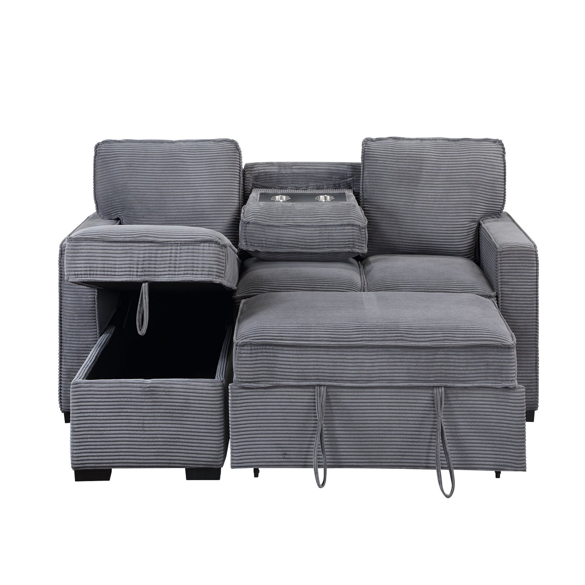 Territory - Pull Out Sofa Bed With Design - Dark Gray - Image 4