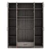 Contemporary 4 Door Wardrobe With 1 Drawer And Top Cabinet - Gray - Image 3