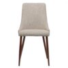 Mid Century Modern Fabric Armless Dining Chairs Set - Wheat / Dark Walnut - Image 5