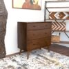 Caroline - Mid-Century Modern Dresser 3 Drawer - Brown / Wood - Image 5