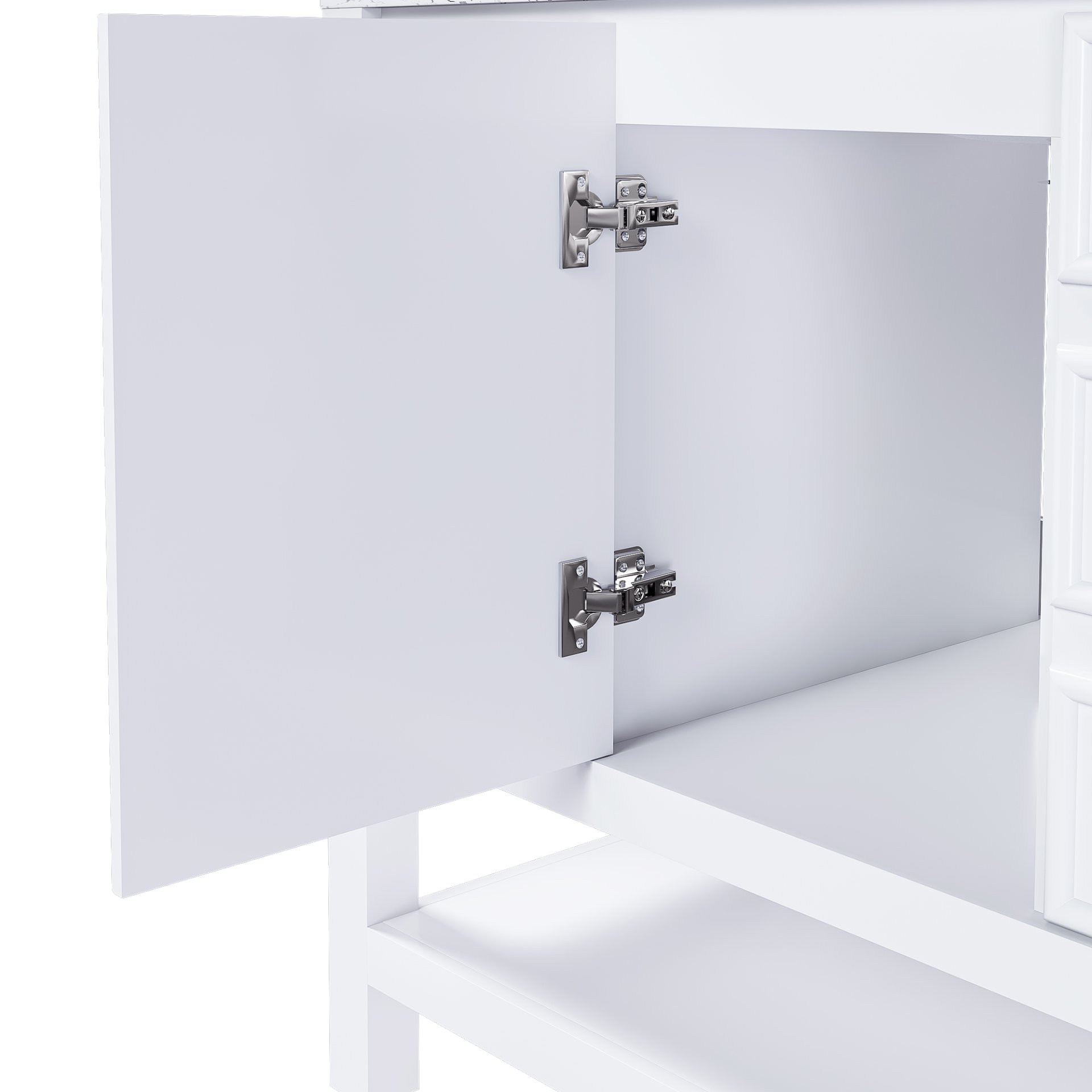 36" Bathroom Vanity With 1 Cabinet And 3 Drawers 1, Storage Solution - White - Image 11