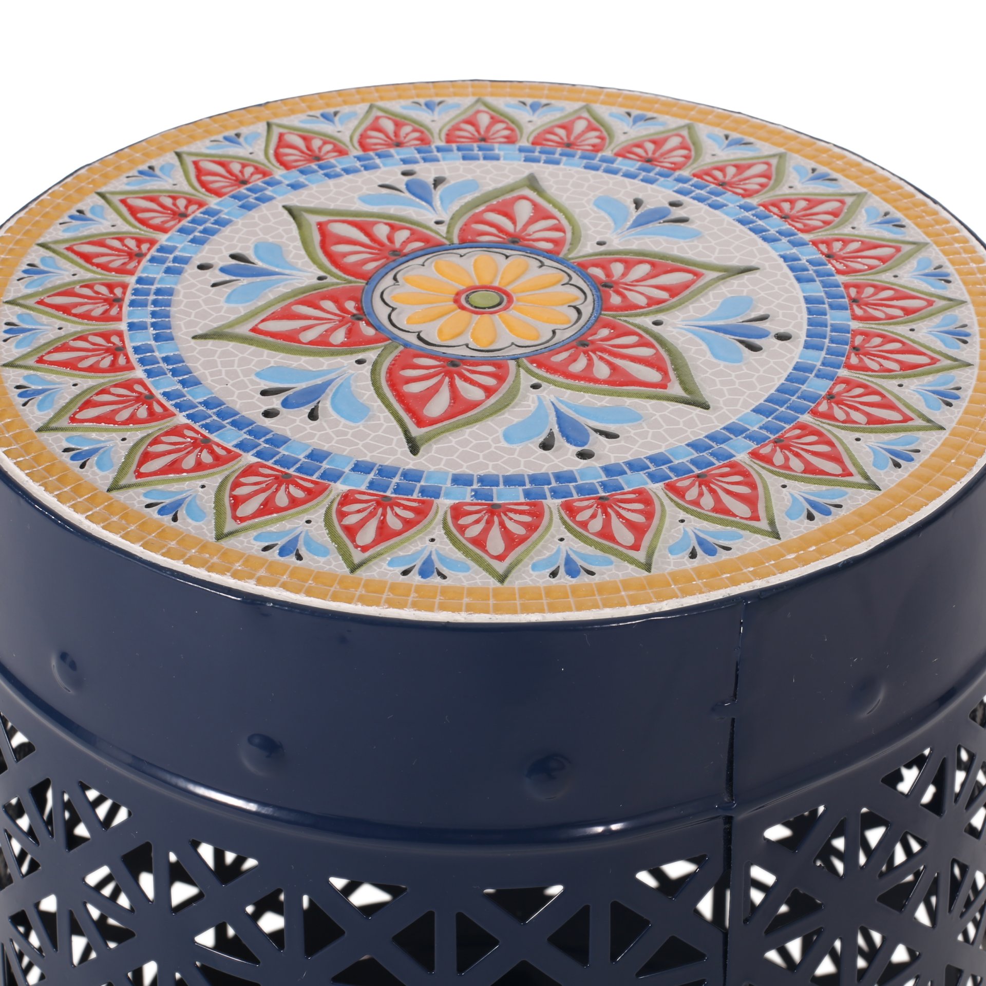 Cranbrook - Side Table With Tile Mosaic Top - Dark Blue - Image 10