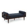 Chic Contemporary Chaise Lounge With Button Tufting And Bentwood Structure - Navy Blue - Image 6