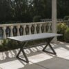 Rolando - Outdoor Aluminum Dining Table With Steel Frame - Gray / Black - Image 6