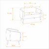 Modern Loveseat Couch Sofa With Corduroy Upholstery, Wooden Legs, 2 Seat For Small Spaces Office Studio Apartment Bedroom - Orange - Image 2