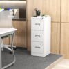 Metal Vertical File Cabinet With Lock And Card Slot For A4 Legal / Letter Size, Durable Steel, 3 Drawers - White - Image 2