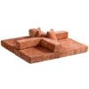 Floor Couch, Compression Sofa, Convertible Floor Sofa Bed With Pillow Back Support Armrest - Orange - Image 15