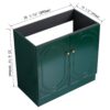 Modern Freestanding Bathroom Vanity With 2 Soft Close Cabinet Doors, Excluding Sink - Dark Green - Image 5