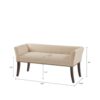Modern Design Bench Upholstery Solid Wood Frame - Tan - Image 3