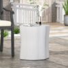Outdoor, Lightweight Concrete Side Table - Antique White - Image 4