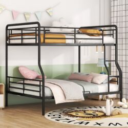 Full Long Over Queen Bunk Bed - Black