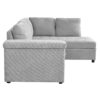 L Shaped Couch With Pull Out Bed And Storage Sectional Sleeper Sofa With Hidden Storage, Wide Armrest With Storage, For Living Room, Apartment, Bedroom, Office - Light Gray - Image 10