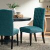 Harriet - Tufted Dining Chairs With Solid Wood Frame And Soft (Set of 2) - Teal Green - Image 4