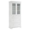 Freestanding Tall Bathroom Cabinet With 2 Adjustable Shelves, 3 Drawers, Soft Close Glass Doors - White - Image 12