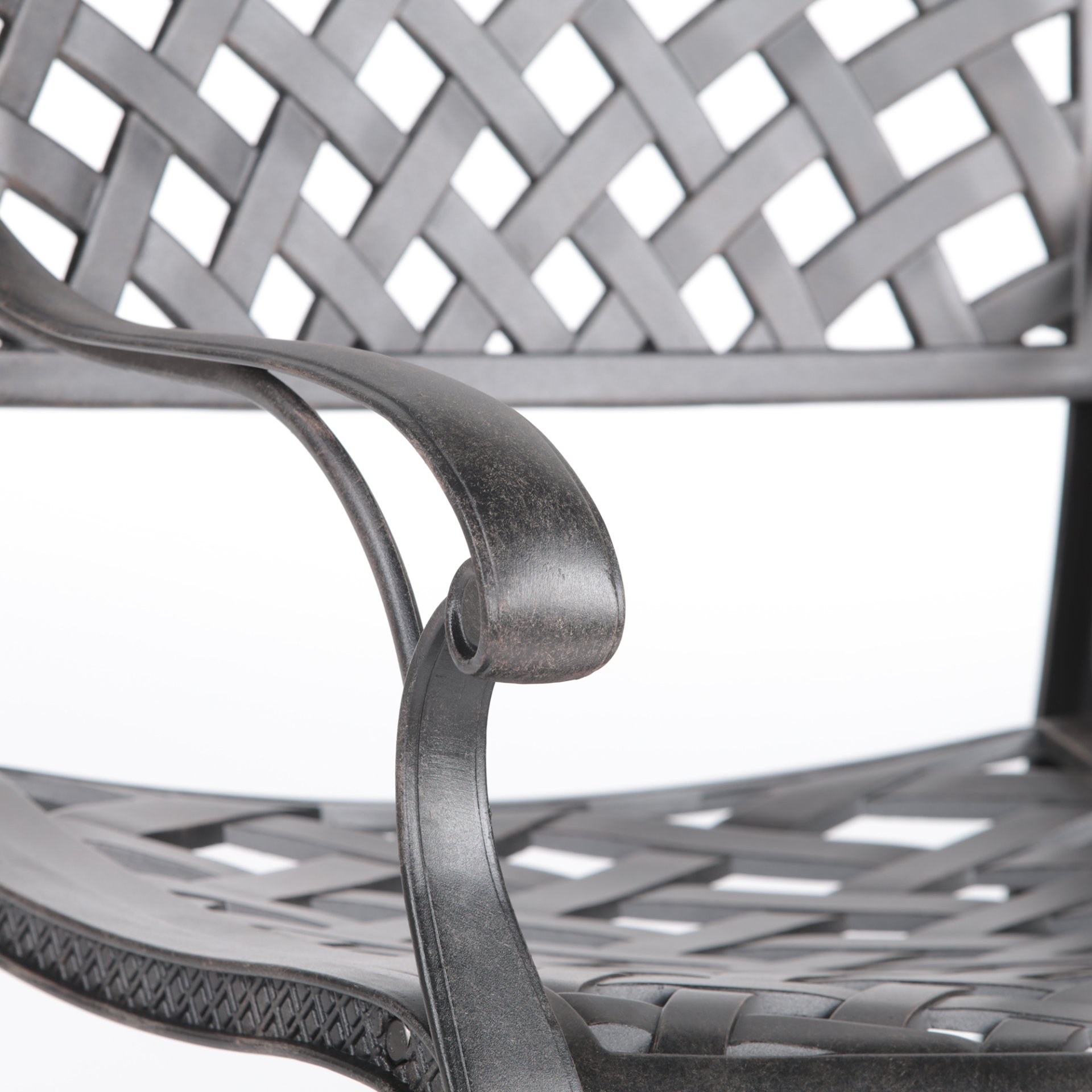 Patio Outdoor Dining Swivel Rocker Chairs With Cushion (Set of 2) - Navy Blue - Image 7