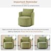 360° Swivel Chair, Accent Barrel Armchair, Upholstered With Curved Design - Green - Image 9