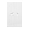 3 Door Shutter Wardrobe With Shelves - White - Image 2