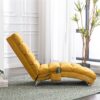Ergonomic Linen Massage Chaise Lounge With Remote Control - Color, 5 Modes For Office, Living Room, Bedroom - Mustard - Image 7