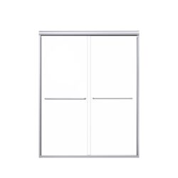 Semi Frameless Double Sliding Shower Door With 1 / 4" Sgcc Tempered Glass - Chrome