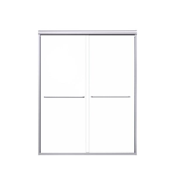 Semi Frameless Double Sliding Shower Door With 1 / 4" Sgcc Tempered Glass - Chrome