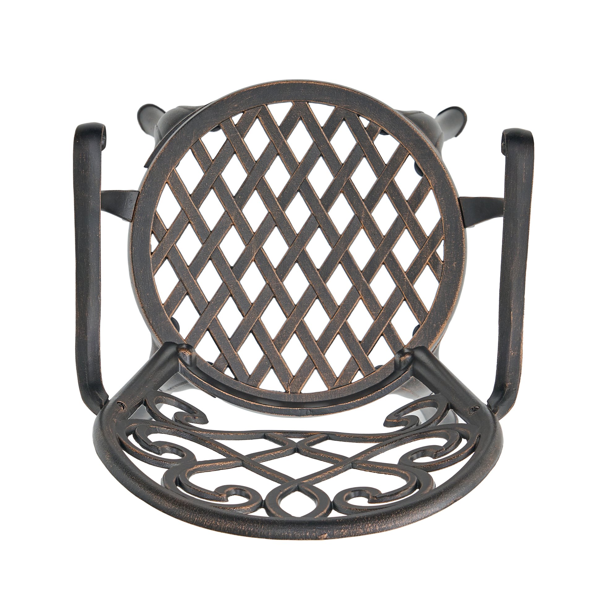 3 Piece Outdoor Aluminium Cast Bistro Set With Ice Bucket - Copper - Image 8