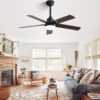 Modern Ceiling Fan With 3 Color Dimmable Light 5 Blades Remote Control Reversible Dc Motor For Bedroom - Black - Image 6