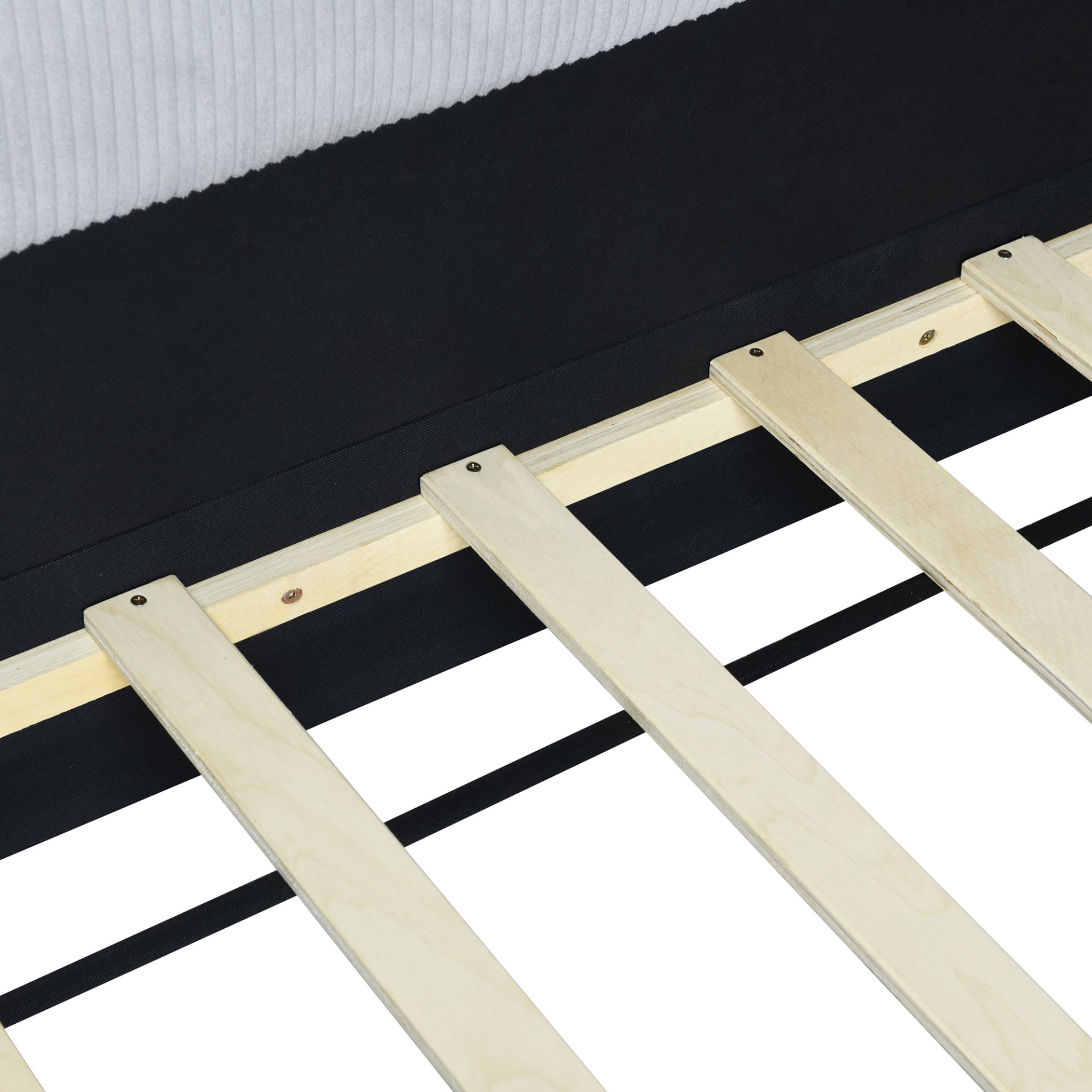 Twin Size L Shaped Upholstered Daybed - Gray - Image 9