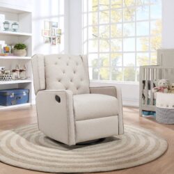Milah - Gliding Swivel Recliner Tufted Latte - Light Coffee