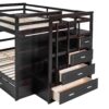 Full Over Full Bunk Bed With Twin Size Trundle And Staircase - Espresso - Image 6