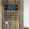 Floating Coffee Bar Shelf With Coffee Pod Holder, Hooks And Storage Shelf - Black - Image 2