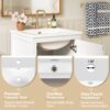 18" Bathroom Vanity With Sink, Soft Close Drawers, Door Organizer, Divider Drawer, Adjustable Foot Pads - White - Image 10