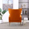 Modern Accent Chair With Ottoman, Comfy Armchair For Living Room, Bedroom, Apartment, Office - Orange - Image 6