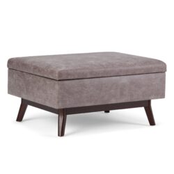 Owen - Coffee Table Storage Ottoman - Distressed Gray Taupe