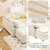 Versatile 6 Piece Modular Sofa Bed With Storage, Stylish Faux Double Layer Cushions, Comfortable & Durable Design, Perfect For Any Living Space - Beige - Image 10