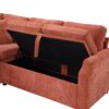 Upholstered L Shaped Sectional Sofa Bed With Sleeper And Hidden Storage - Orange - Image 13