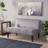 Contemporary Loveseat & Upholstered Fabric And Birch Wood Legs - Gray - Image 2