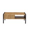 40.16" Rattan Coffee Table, Sliding Door For Storage, Metal Legs, Modern Table For Living Room - Natural - Image 10