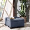 Aspen - Soft Close Storage Ottoman - Blue - Image 2