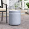 Outdoor Concrete End Table - Light Blue - Image 4