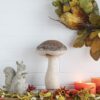 Mushroom Holiday Ornament, For Harvest Festival Fall Festival & Thanksgiving Table Decorations (Set of 2) - Beige / Light Brown - Image 3